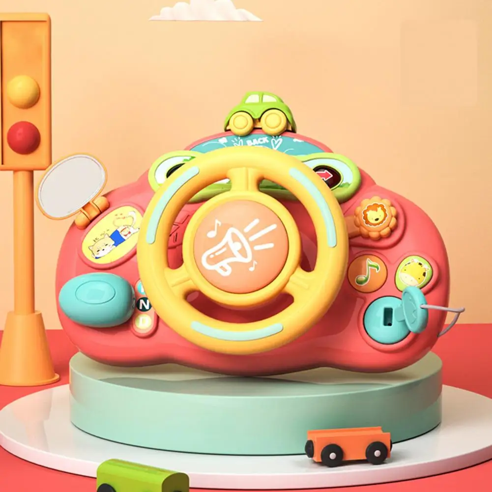 

Child Steering Wheel Bright Color Preschool Toy Smooth Edges Creative Simulation Steering Wheel Toy for Kindergarten