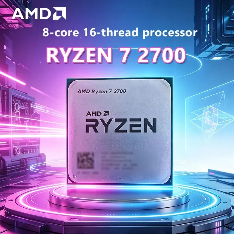 AMD Ryzen 7 2700 데스크탑 CPU 8코어 16스레드 기본 속도 3.2GHz 최대 부스트 속도 4.1GHz L3 캐시 소켓 AM4 게이밍 프로세서 (패키지 미포함)