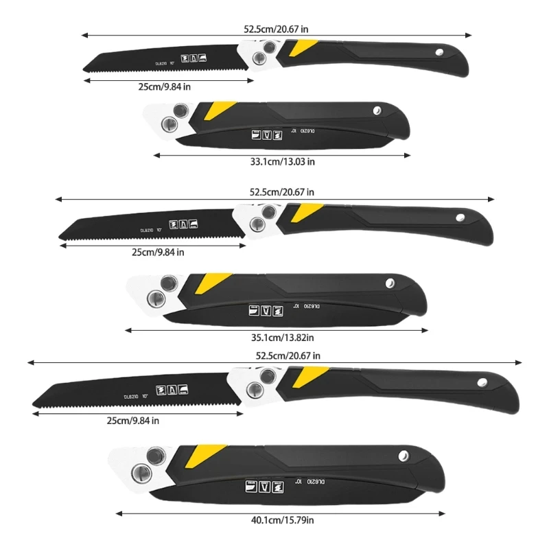 간편한 보관을 위한 소프트 그립이 있는 정원 톱 톱 나무 가지치기 작업 목재 절단