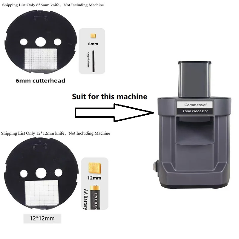 6x6mm 9x9mm 12x12mm Dicing Knife Parts for Food Processor