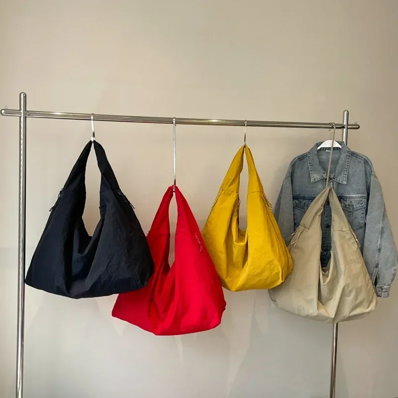 Women Simple Shoulder Bag Multi-Pocket Commuting Tote Bag Large Capacity Nylon Underarm Bag Versatile Shopping Handbag Tote - 5