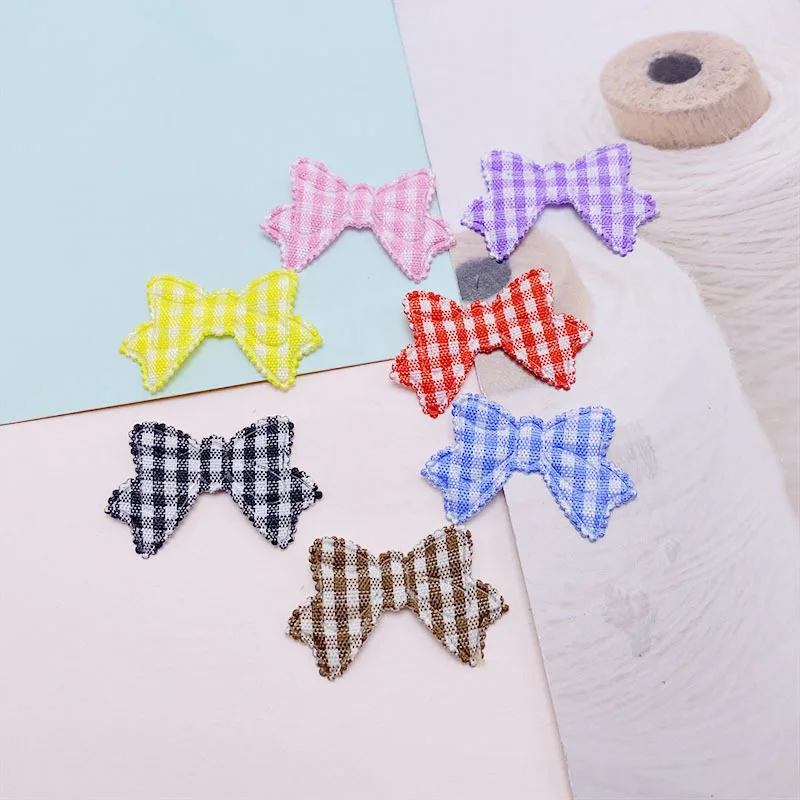 70 Stück Gitter Stoff Herz Bowknot gepolsterte Applikationen für DIY Haars pange Zubehör Kleidungs stück Kopf bedeckung Dekor Patches – Detail 5