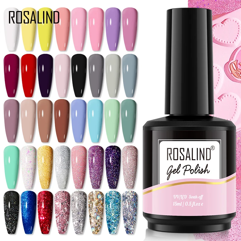 Гель-лак для ногтей ROSALIND 15 мл чистый цвет Полупостоянный УФ-гель гибридное