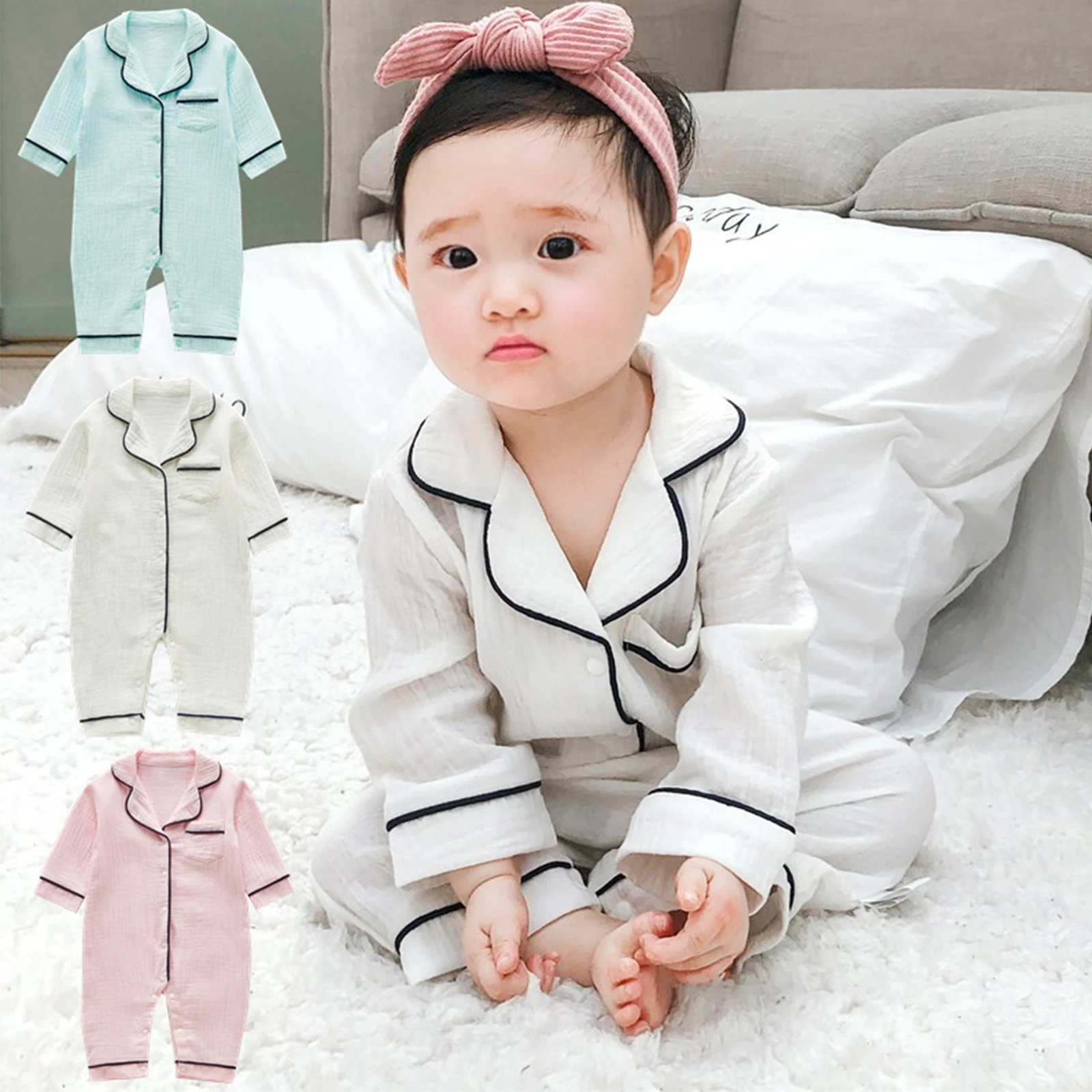 Muslin Cotton Newborn Baby Romper Kids Summer Spring 0-24M Age Infant Toddler Newborn Outfits Baby Boys Girls Bodysuits Clothes Baby Bodysuits for boy