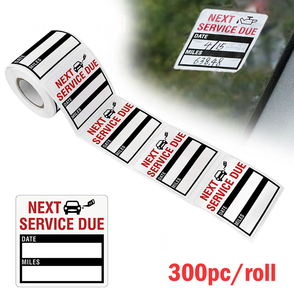 300 Oil Change Service Reminder Static Cling Stickers 