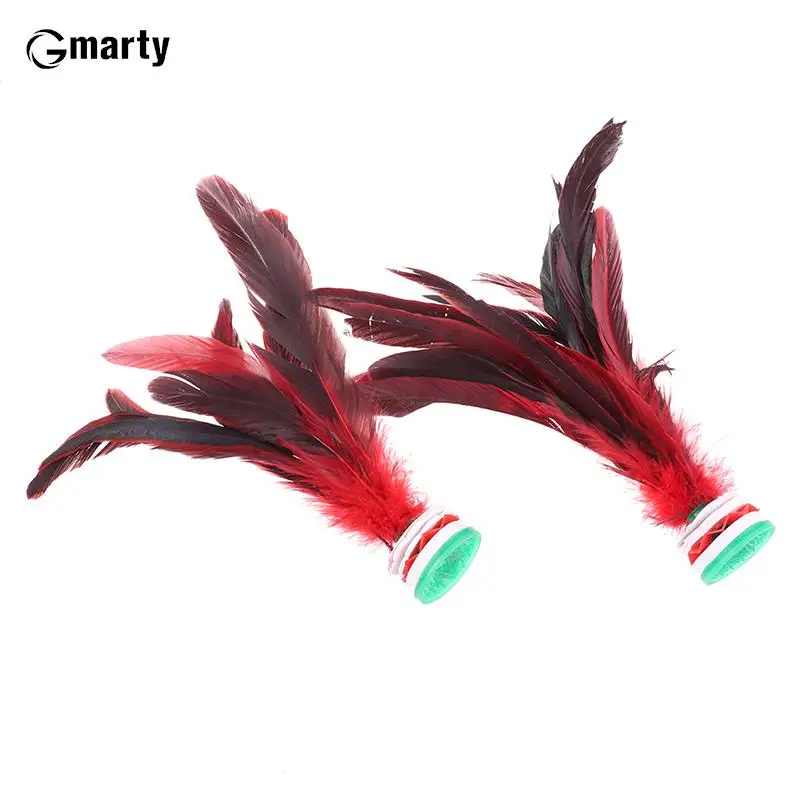 2pcs Feather Jianzi Colorful Feathers Shuttlecock Portable Foot Kick Handwheel Feather Shuttlecock Fitness Entertainment feather shuttlecock jianzi shuttlecock