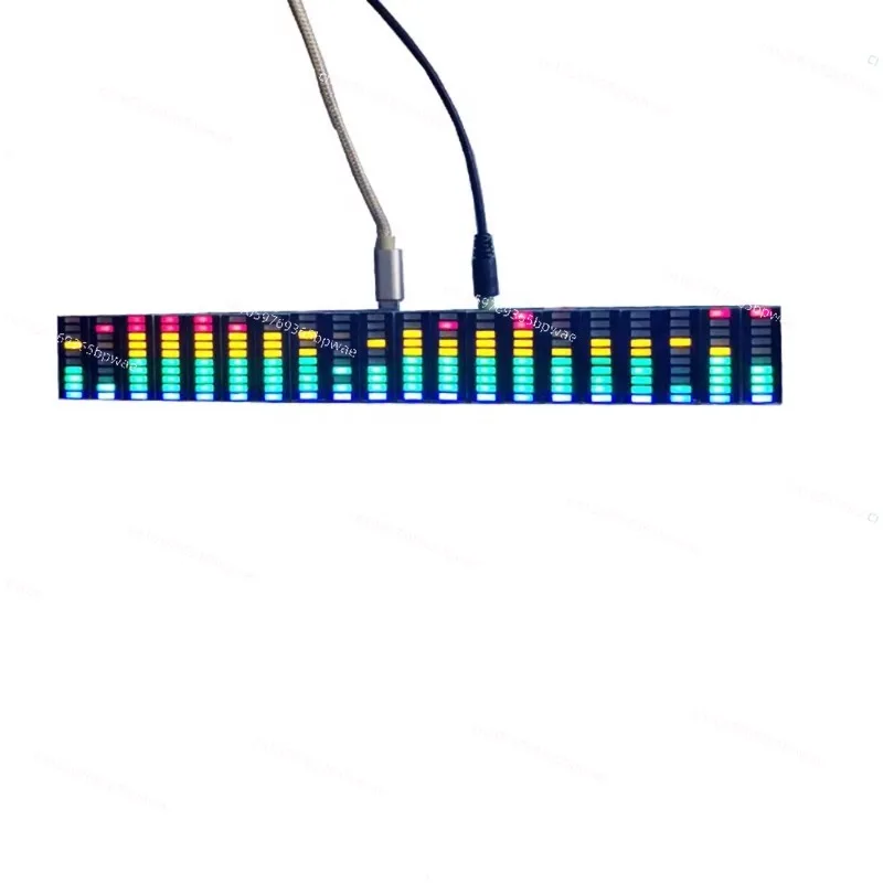 USB 5-12v 20단계 10색 LED 오디오 스펙트럼 음악 레벨 표시기 파워 앰프용 USB 스펙트럼 스크린
