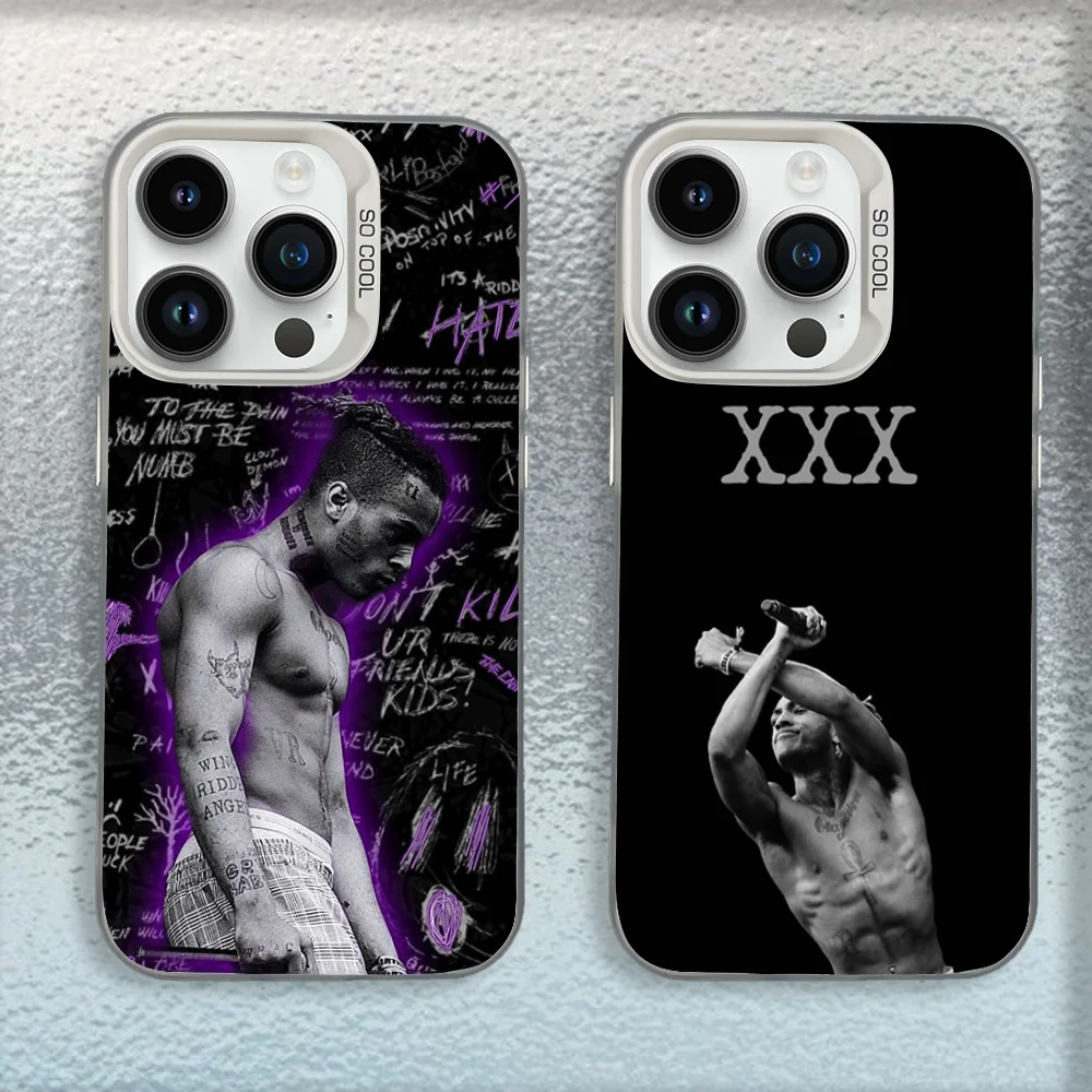 Rapper X-XXXTentacionS Handyhülle für iPhone 16,15,14,13,12,11, Mini, Pro, MAX, weiß, matt, stoßfest