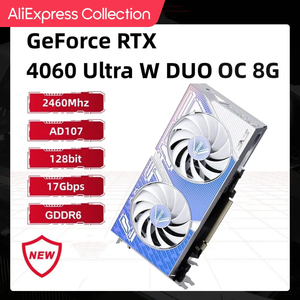 Aliexpress Collection Colorful Geforce Rtx 4060 Ultra W Duo Oc 8Gb Scheda Grafica 128Bit Gddr6 Computer Gaming Video