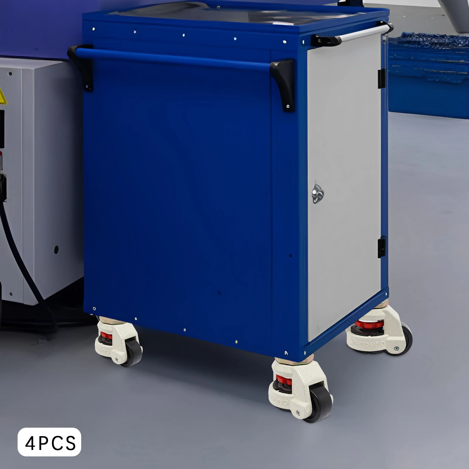 4 Stück Nivellierräder, verstellbare Lenkrollen, schwere Bank-Nylonräder, 360 ° Stahl rotierend für elektronische Geräte zu Hause im Freien – Detail 22