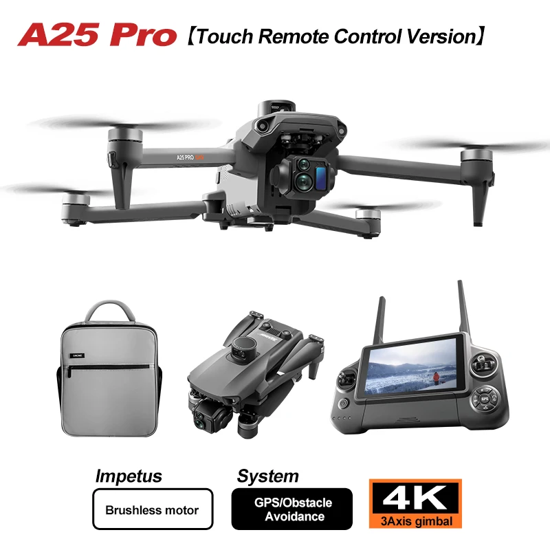 Drone di fascia alta A25PR sistema touch screen gimbal a tre assi 8k stabilizzazione meccanica a tre assi gimbal elettronico anti-vibrazione - immagine 4