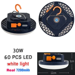 High - Capacity Rechargeable LED Camping Lantern with Magnetic Base and Powerful Light Output - Blue30W  White Light