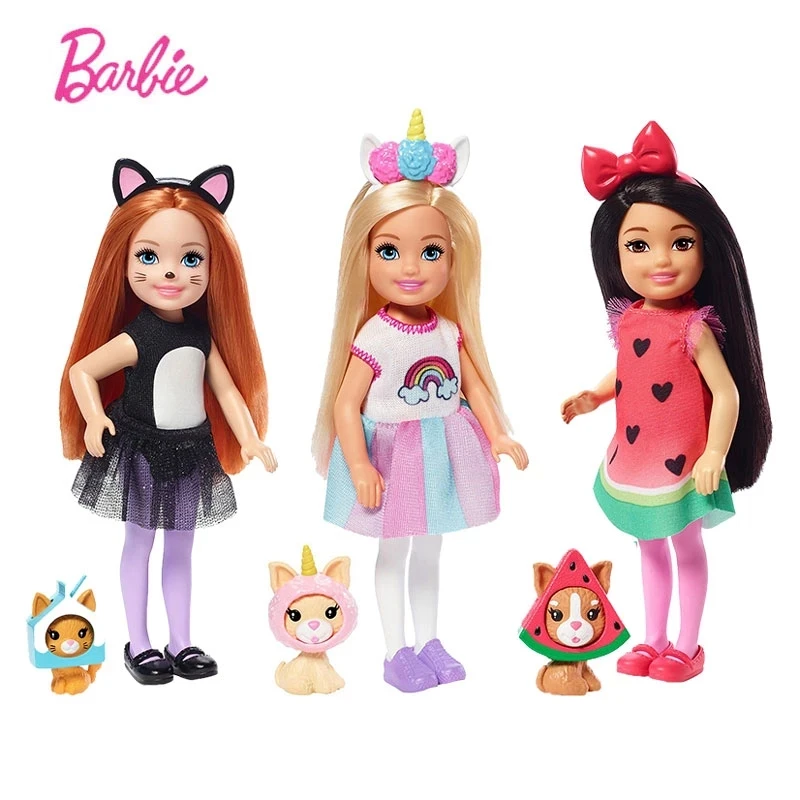 

Original Barbie Mini Chelsea Dolls for Girls Genuine Top Brand Mattel Toys for Kids Christmas Birthday Gifts