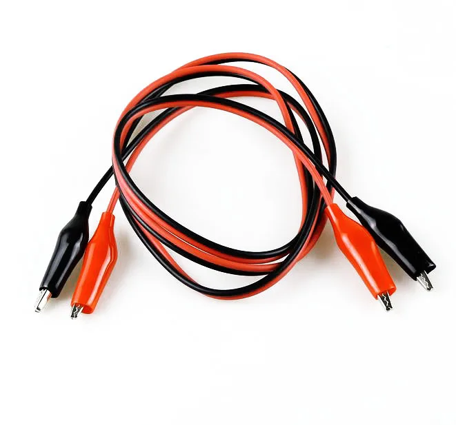 1Pcs 1meter Double Red and Black Banana plug Clips Crocodile Cable Alligator Jumper Wire Test Leads