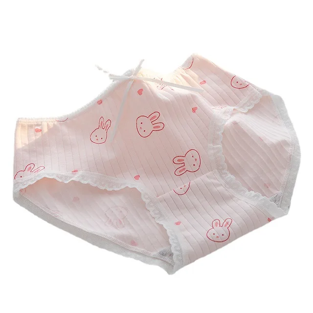 Soft Cotton Delights: 5Pcs/Set Cute Girls Briefs 4