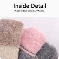 Women Men Warm  Screen Gloves Stretch Knit Mittens Wool Full Finger Guantes Female Crochet Glove - Image 3