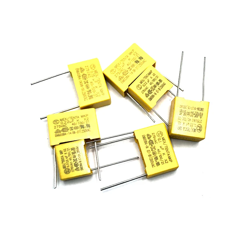 10pcs 275vac x2 series 0 56uf 0 82uf 560nf 820nf spacing 22 5mm 0 56uf275vac polypropylene film capacitor 0 01uf 2 2uf 10pcs 275VAC X2 Series 0.33UF 330NF Spacing 10mm 15mm 22.5mm 0.33UF275VAC Polypropylene Film Capacitor 0.01UF--2.2UF