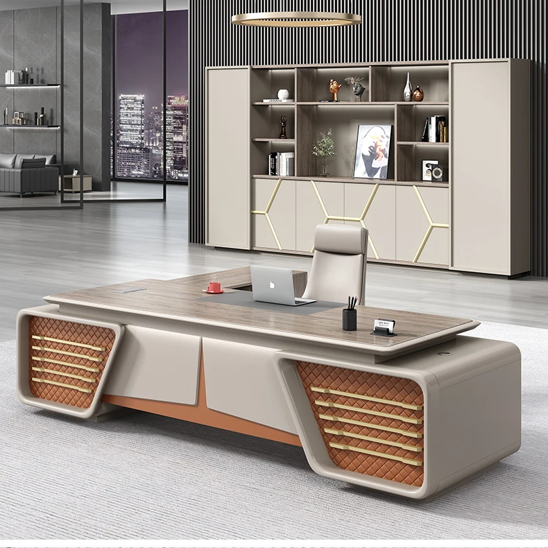 Description Picture 4 of itemConference Modern Desk Organizer Makeup Music Reception Wooden Desk Table Drawer Vanity Mesa Para Compuatador Furniture Office