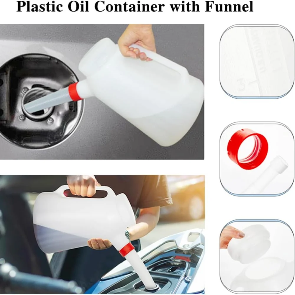 Multifunctional Oil Dispenser Measuring Container Oil Jug Flexible Spout 5L Replacement Refillable Dispenser Engine Bottle