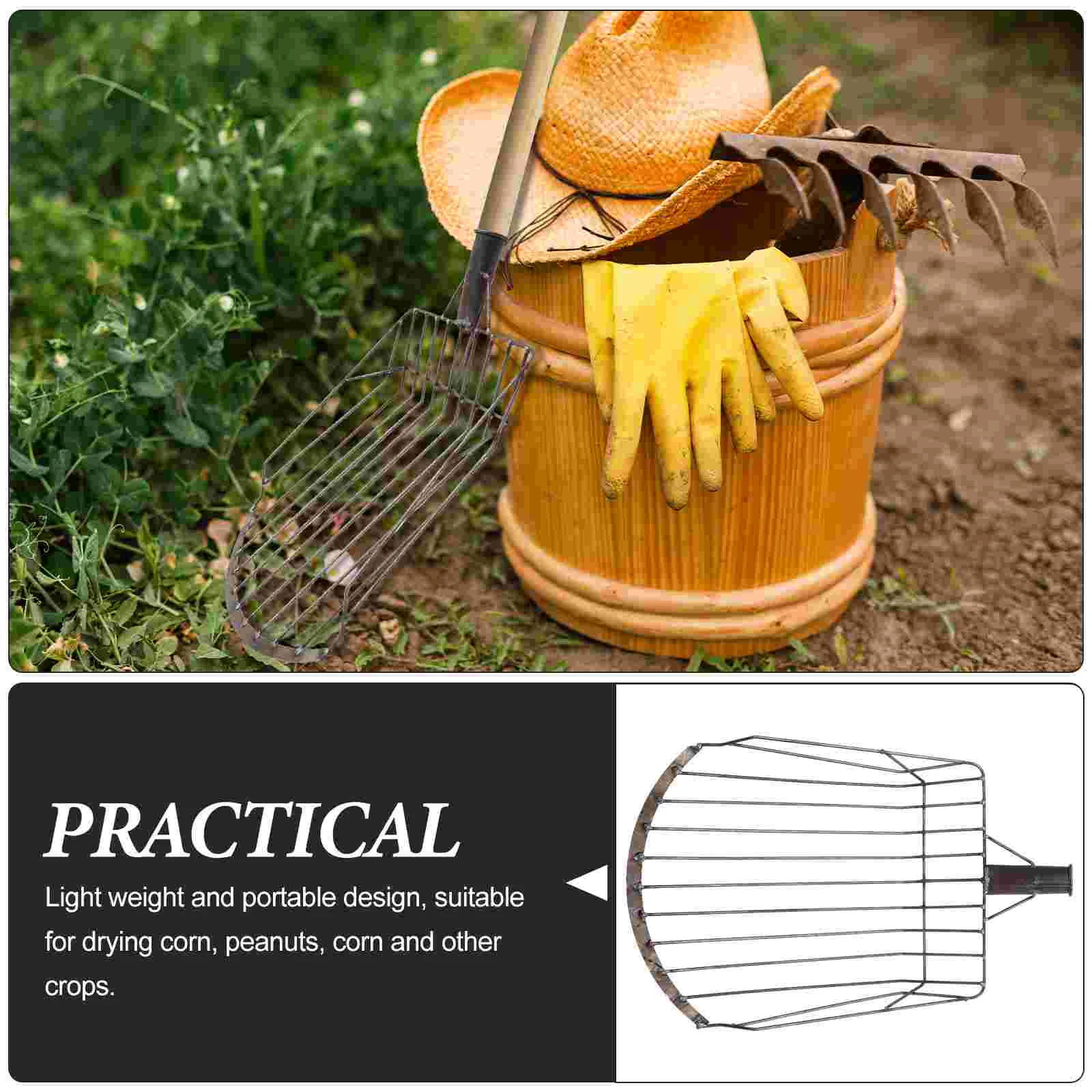 Corn Fork Large Pooper Scooper Tool Farm Simple Coal Briquette Mesh Screen