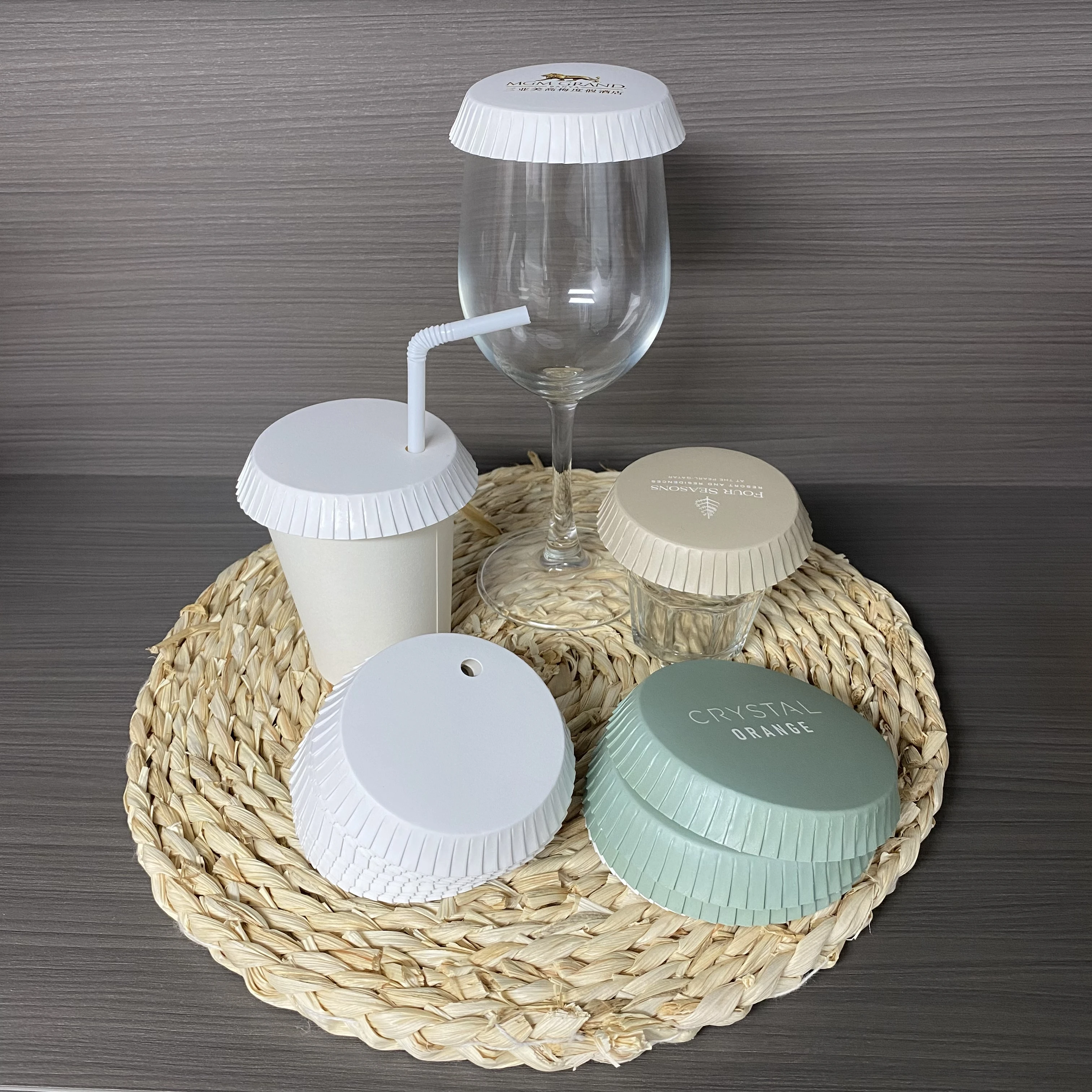 100PCs Disposable Paper Cup Lids Drinking Paper Cup Covers Coffee Tea Lids Restaurant Hotel Supplies