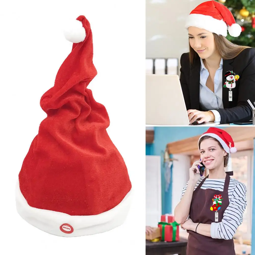Electric Battery-Operated Funny Shaking Dancing Singing Santa Hat Xmas Party Prop christmas beanie hat