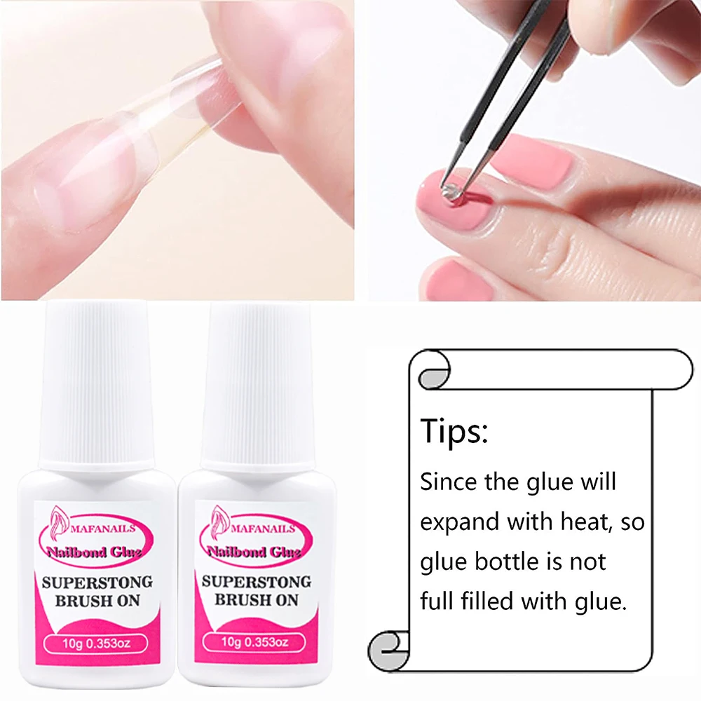 FStyler Nail Glue with Brush Cap & Super Strong Instant Adhesive For  Professional Nail Art Extension 10gm/each (Pack of 2) - Price in India, Buy  FStyler Nail Glue with Brush Cap &