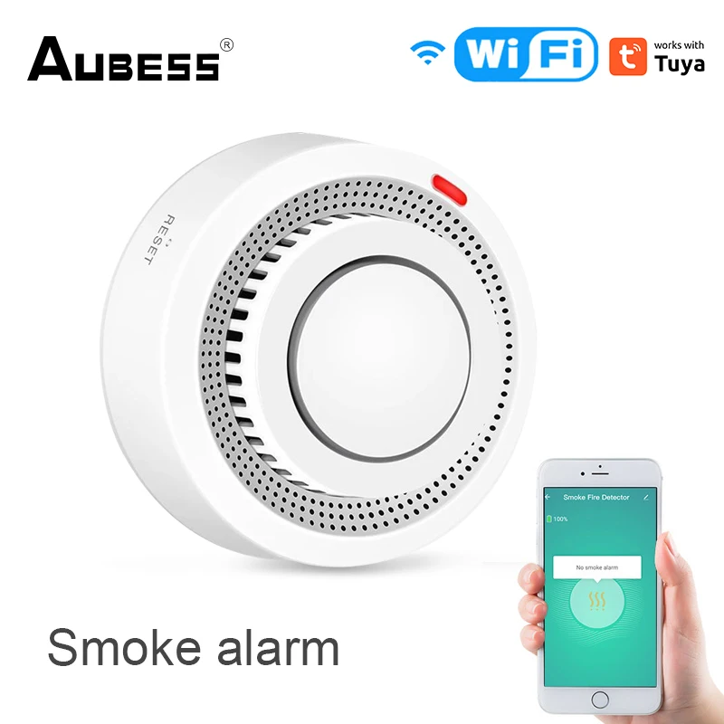 

Tuya Smart Wifi Smoke Detector Sensor Security Protection Fire Smoke Alarm Smart Home Safety System Works With Smart Life APP