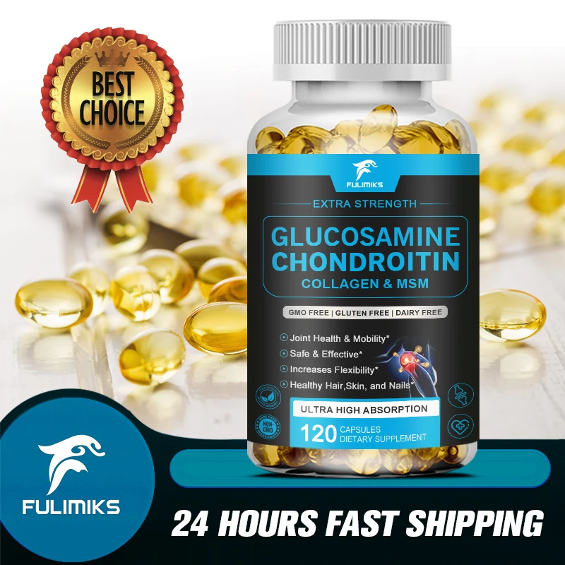 

Glucosamine Chondroitin - Joint Support Supplement - Turmeric and Boswellia - for integrated mobility & Comfort - 120 Capsules