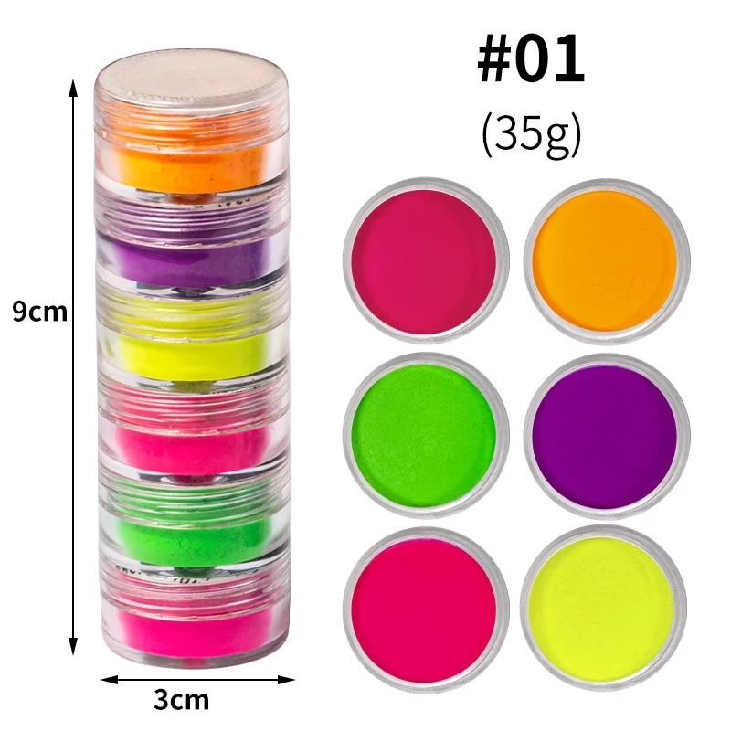 Nail Pigment Mica Powder 12 Jar Ultrathin Bright Matte Pigment Powder Neon Eyeshadow Stack Pigment Set Mica Cosmetic Neon Stackable Rainbow FD22