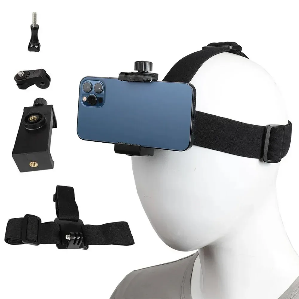 

Head-Mounted Mobile Phone Holder,First-Person View Video Outdoor Live Shooting Bracket for iPhone Samsung GoPro 12 11 10 9 8 7 6