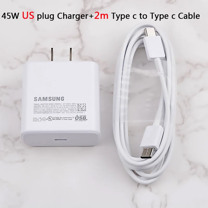 Original Samsung S20 S22 Ultra 45W Surper Fast Charger PD Quick Charge Adapter TypeC For Galaxy S20Plus Note 10+ A90 A80 Tab S7+ usb triple socket Chargers