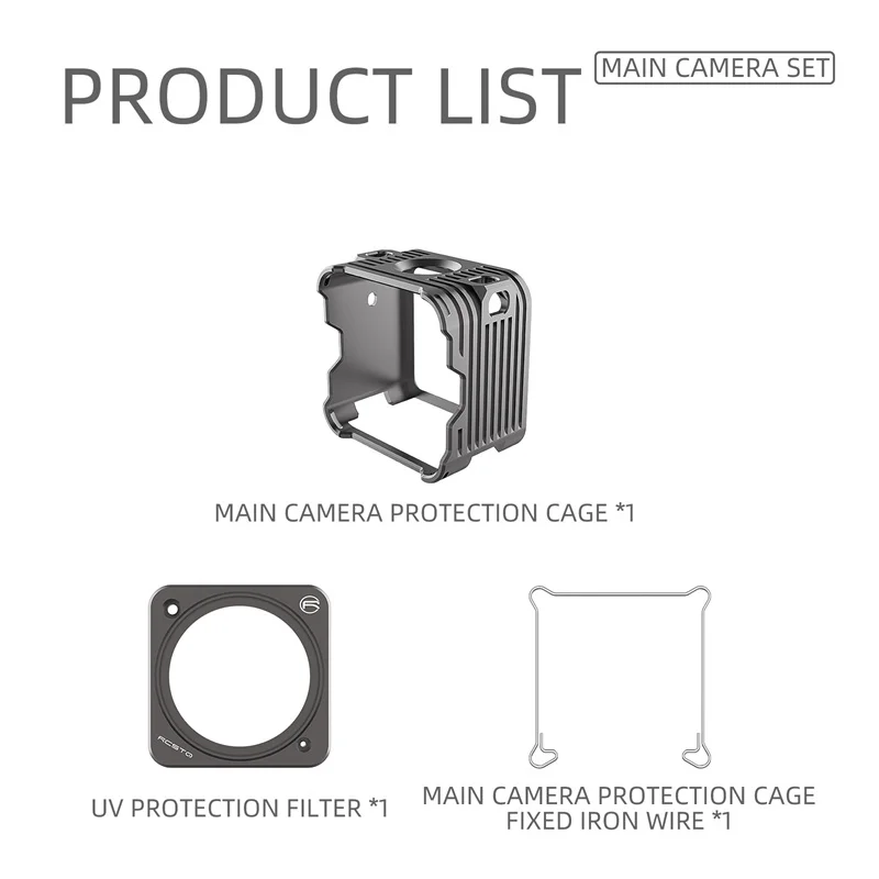 Metal Case for DJI Action 2 Anti-collsion Aluminum Alloy Protective Cage Cover+Adapter+UV Filter+Lens Cap Action 2 Accessory 