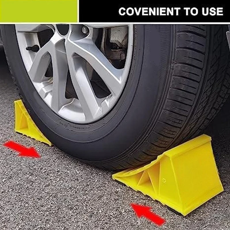 2Pack Wheel Chock For Cars, Tire Chocks For Travel Trailers, RV, Camper, And Trucks