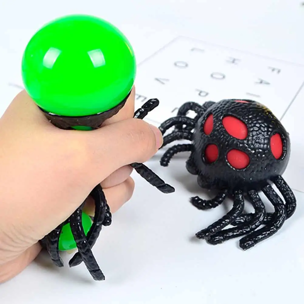 

Funny Mesh Squeeze Toy Simulation Spider Bat Halloween Party Christmas Fidget Relief Toy Decompression Toys Stress B0F9