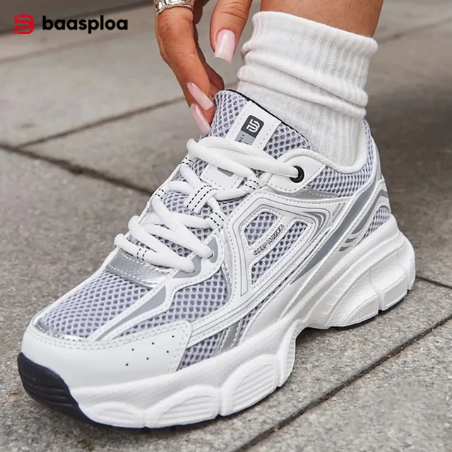 Baasploa femmes chaussures de sport en plein air léger respirant Jogging baskets femme décontracté maille anti-dérapant à lacets chaussures de course 1