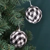 24pcs Christmas Plaid Ball Christmas Tree Ornaments Plaid Fabric Christmas Balls Xmas Hanging Tree Pendants Noel Navidad 2024 4