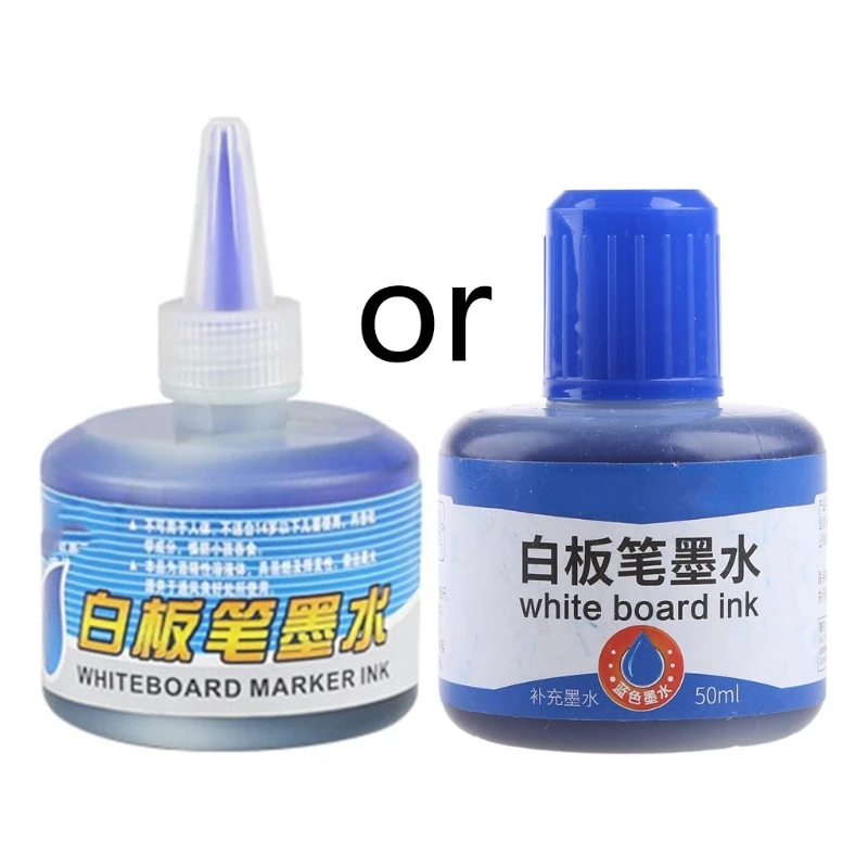 리필 잉크 화이트보드 마커 펜, 학교 사무용품, 1 병, 50ml, 블랙, 레드, 블루, 3 색