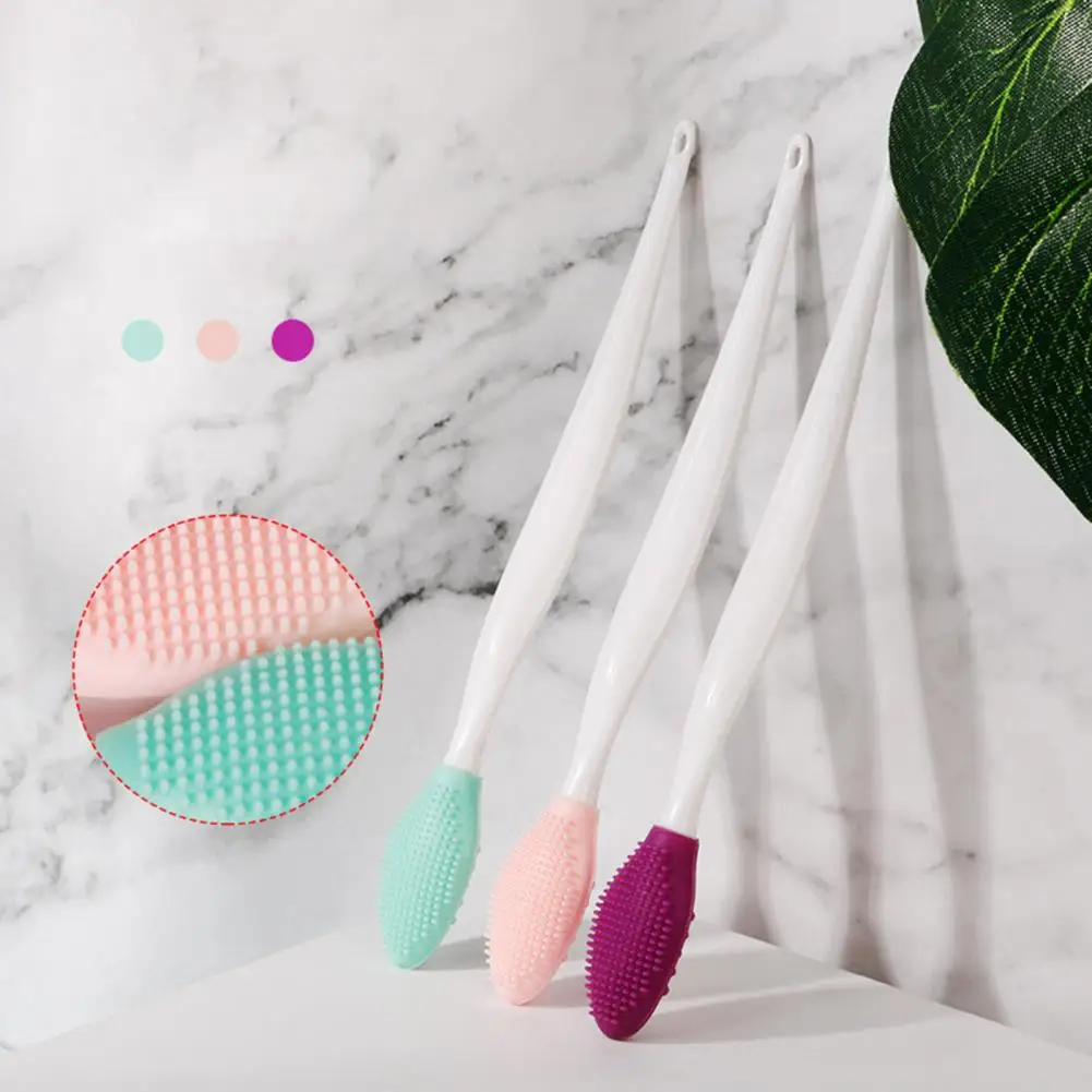 

Nose Brush Double Side Blackhead Removing Silicone Beauty Nasal Long Handle Blackhead Clean Tools for Home