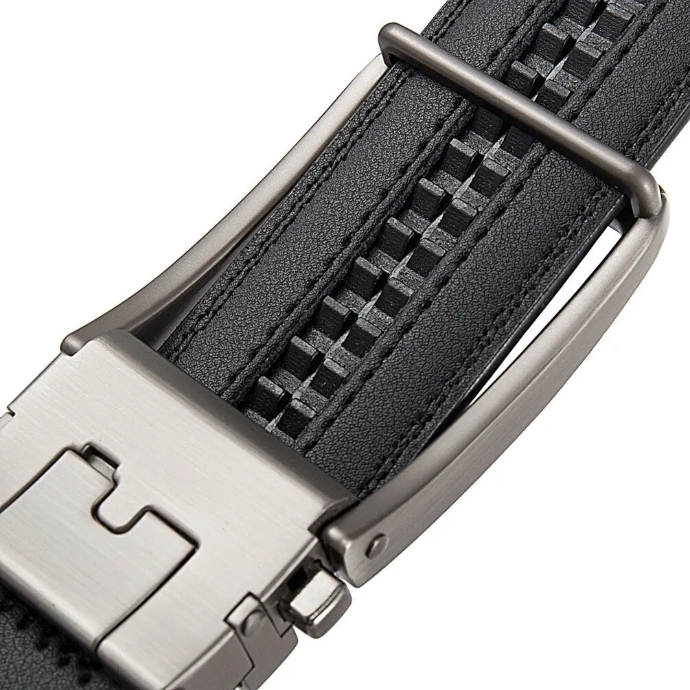 9 Farben Hochwertige Echtleder-Klickgürtel für Herren Luxusmarken-Designer Automatische Schnalle Herren-Jeansgürtel Männlicher Taillengürtel – Detail 3