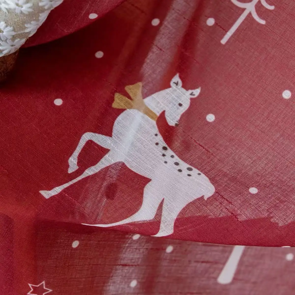 Red Snowflake Christmas Sheer Curtain 3
