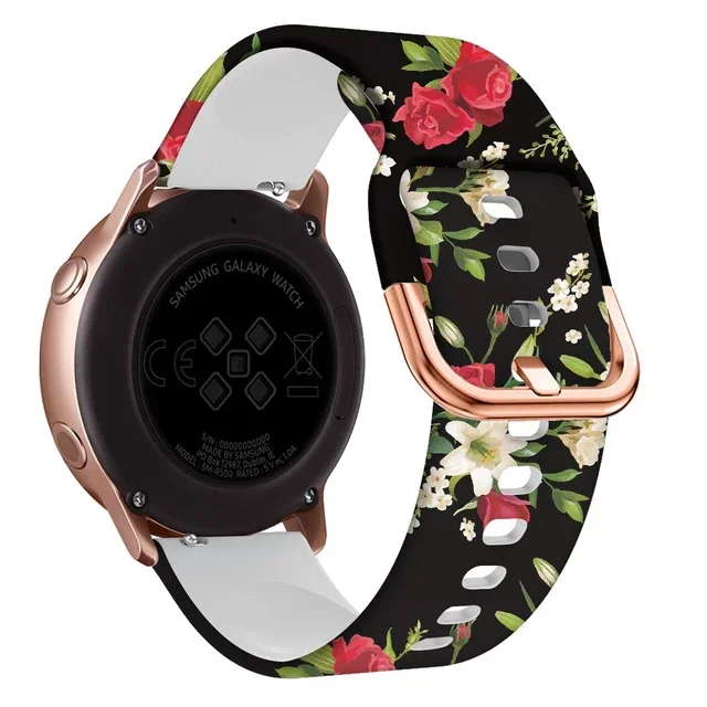 20mm Silicone Sport Watchband Bracelet in Black