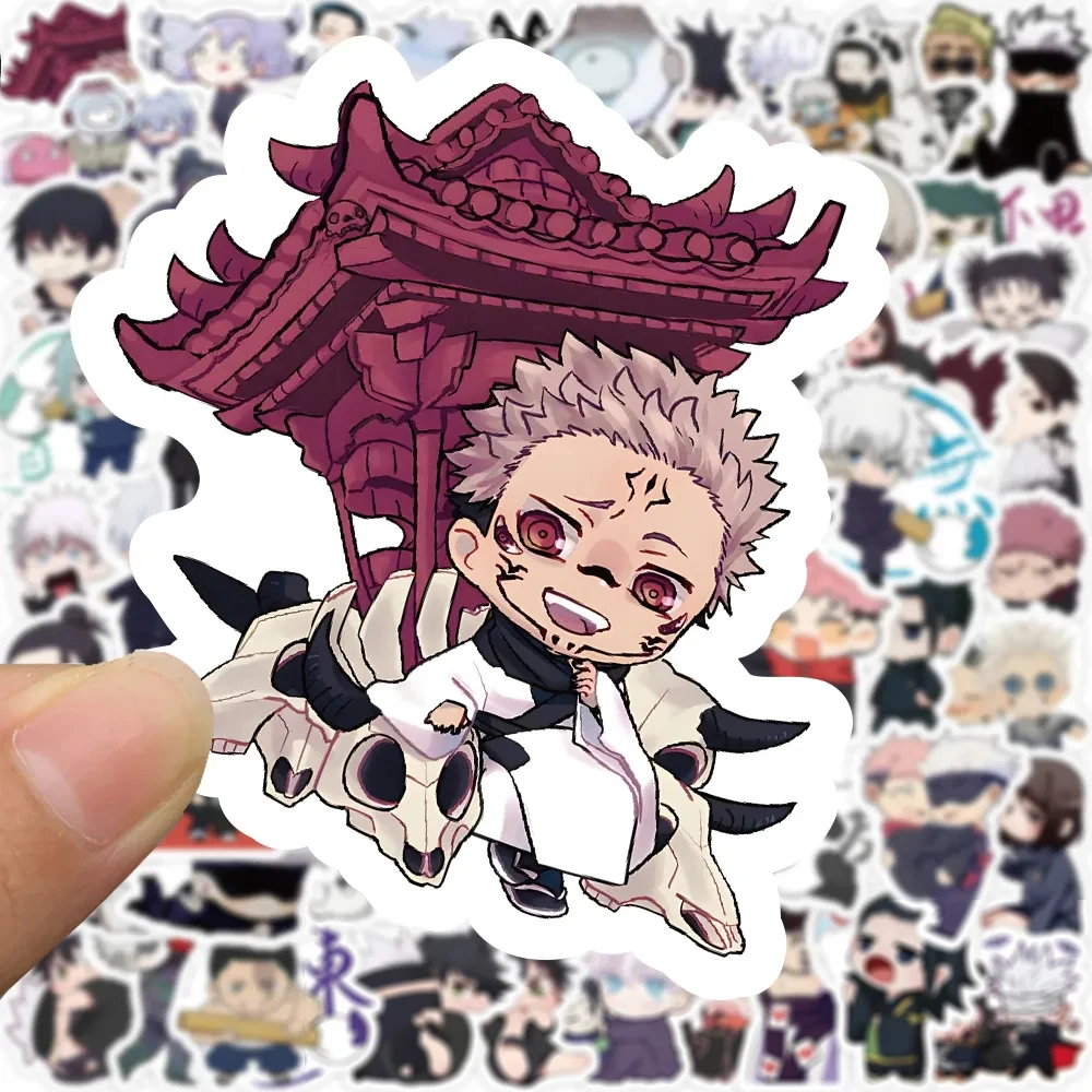 10/30/50/100 pezzi in bianco e nero Anime Jujutsu Kaisen adesivi per bambini Graffi auto telefono portatile impermeabile adesivo fresco regali  26