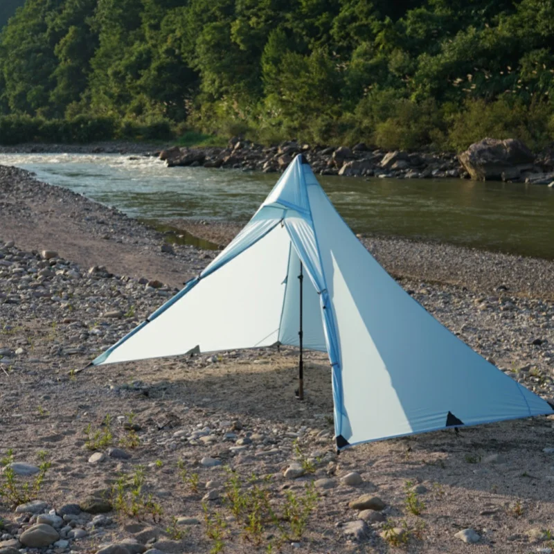 Valleystone Shanxian2 Pyramid Tent Outdoor Camping Poleless Tent Hiking Mountaineering 15DSingle silicone PU6000+