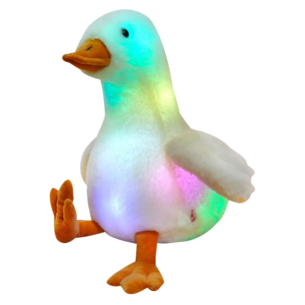 Colorful Luminous Goose Props Plush Birthday Gift Toys Funny Cartoon Bedroom Decoration Shine Glowing 3 8cm round luminous glow in the dark thank you sticker self adhesive sealed label gift box decoration small bussiness packages