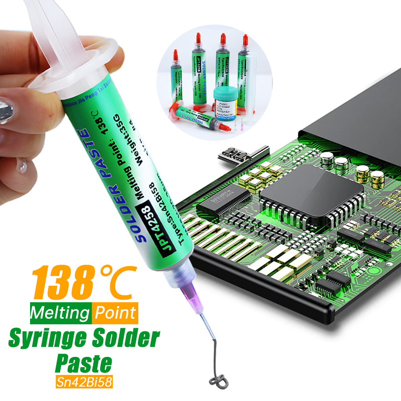 Lead-free Welding Paste Sn42bi58 SMD 138â Syringe No Clean Solder Paste Low Temperature For Iphone tail plug Repair Solder Paste