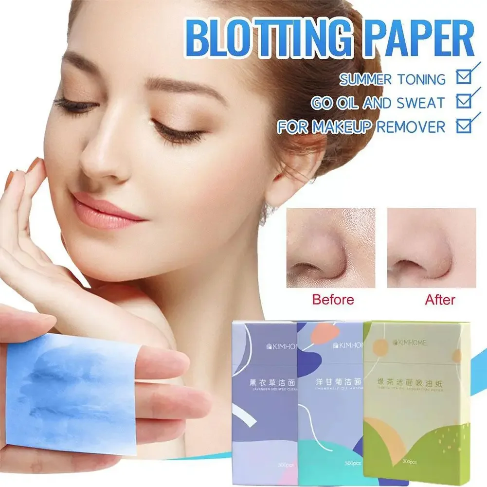 Facial Oil Blotting Sheets Paper Cleansing Tools Control Makeup 300 Sheets/pack