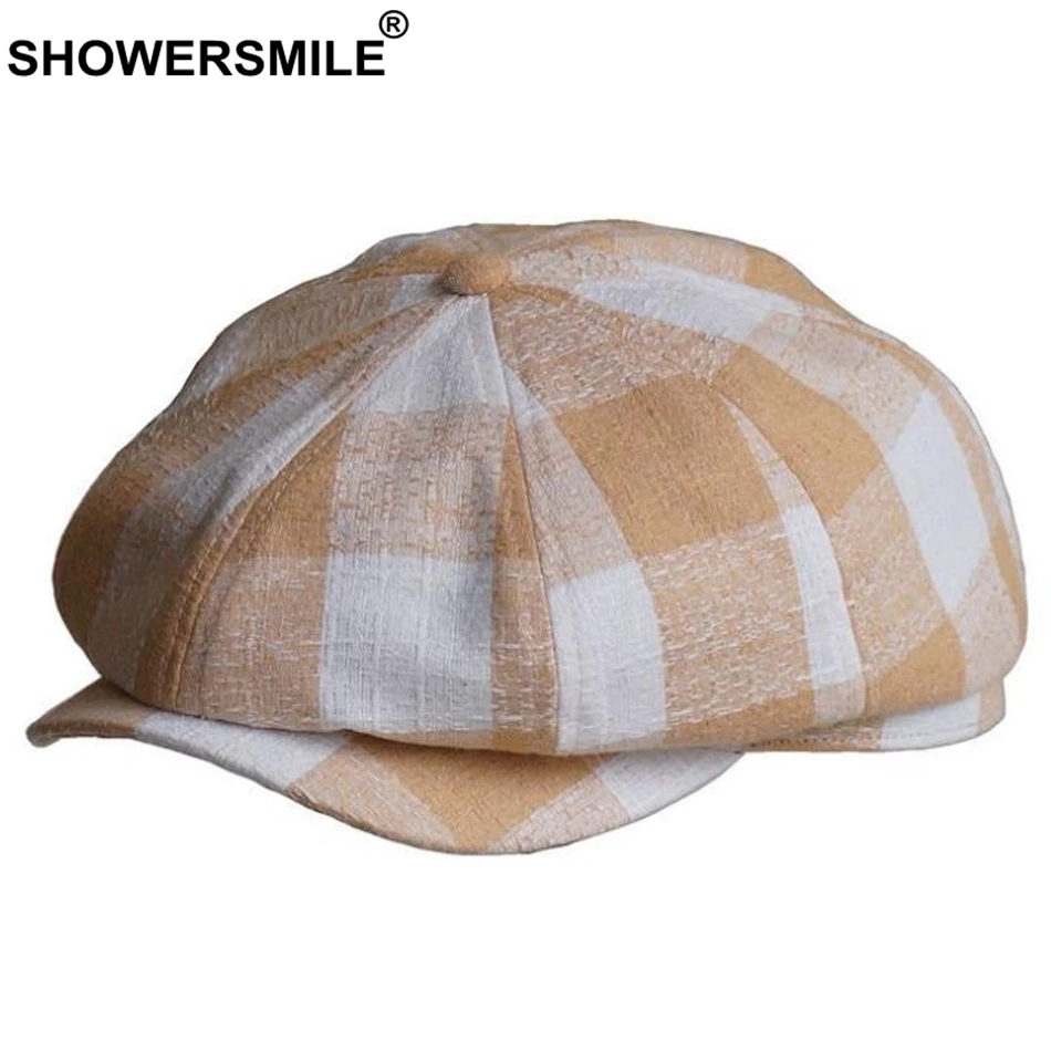Women Caps Summer Linen Newsboy Cap Linen Flat Cap Linen Beret