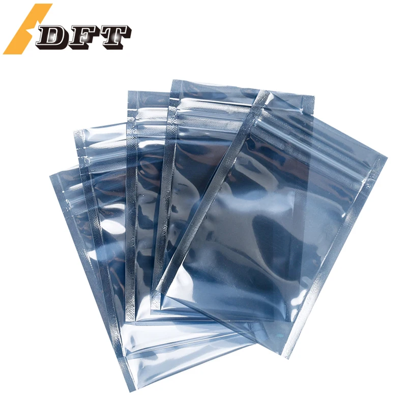 100pcs Anti Static Shielding Zip Lock Bag Resealable ESD Anti-static Instrument Chip Electronic Accessories Battery USB Pouches