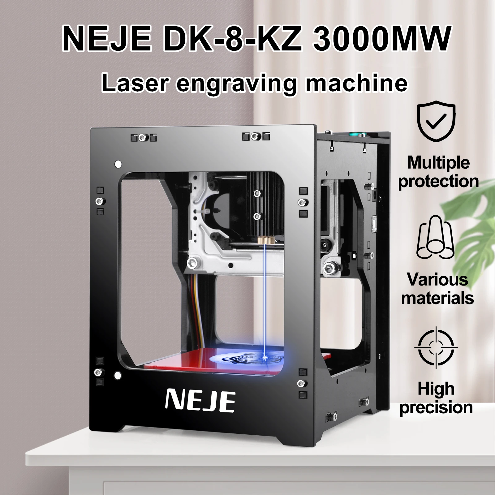 

NEJE Mini Portable Laser Engraving Machine Diy DK-8-KZ 1500/2000/3000mw Paper Leather Wooden Plastic Logo CNC Machine